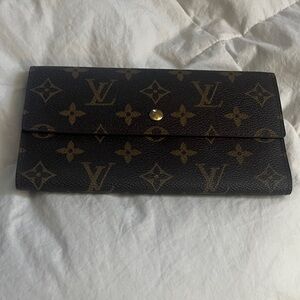 Louis Vuitton Black and Brown Monogram Clutch/Trifold Wallet.